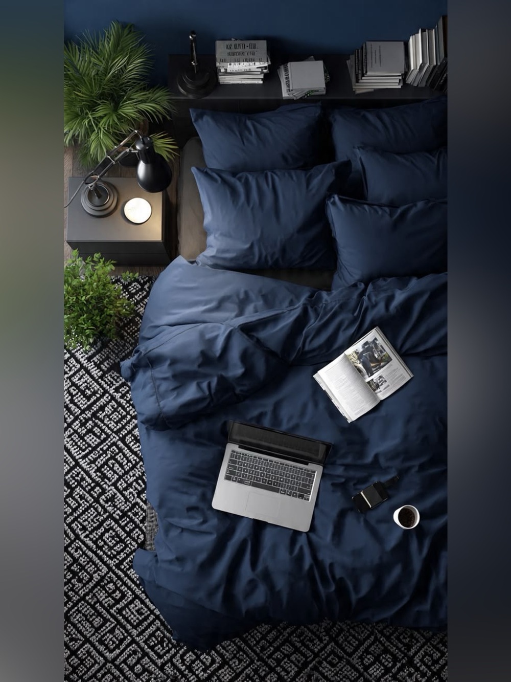 NEW dark Blue Duvet cover and two pillow covers